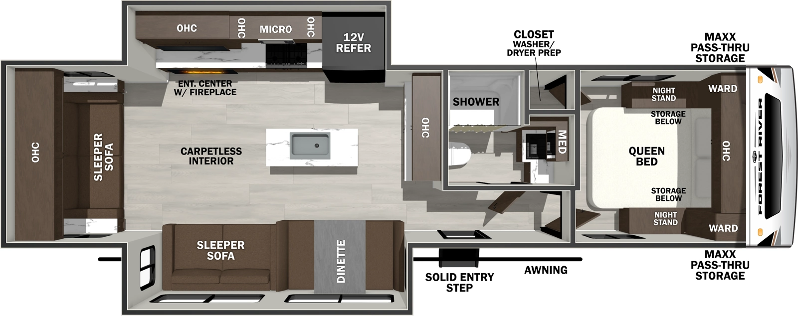 Wildcat Travel Trailers 276RLX Floorplan
